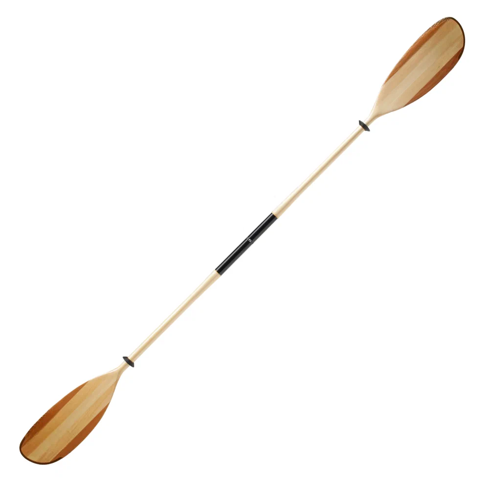 Versatile Solo Canoe Double-Blade Paddle with Oval Shaft and Adjustable Ferrule Angles